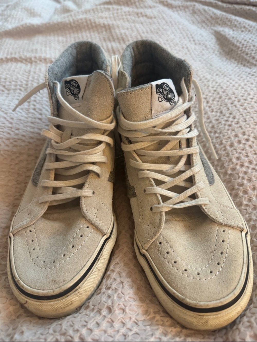 Suede Vans Gray High-Top Suede Sneakers.